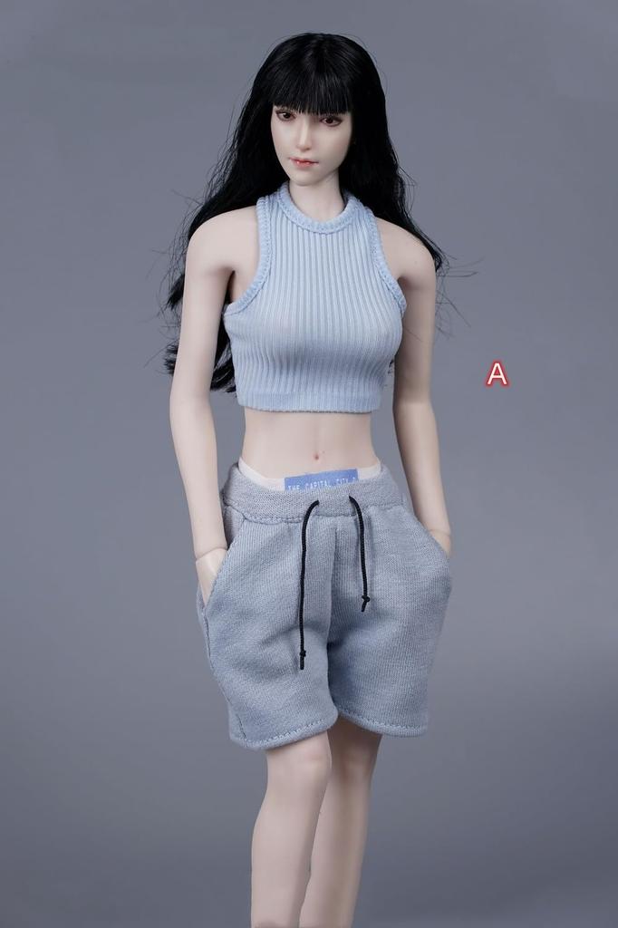 OBEST SA Toys Fialová Akční postava Mikina Hans Kalhoty Tílko Krásná žena Sexy Krásná Roztomilá móda Atletický typ Cool Ženy SA023A Světle modrá