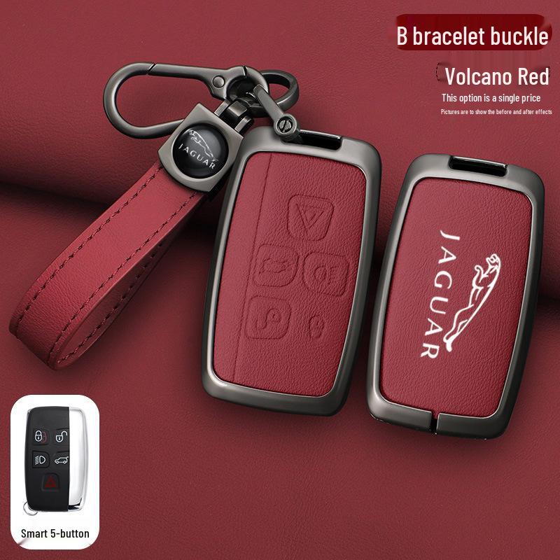 Jaguar XJ/XEL/XFL/FTYPE/EPACE Men's Leather Key Case with Metal Buckle