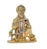 TreegoArt Idol Hanuman Placat cu Aur cu Piatră pentru Templul de Acasă și Bordul Mașinii Statuie Bajrangbali - Înălțime 4 Inch