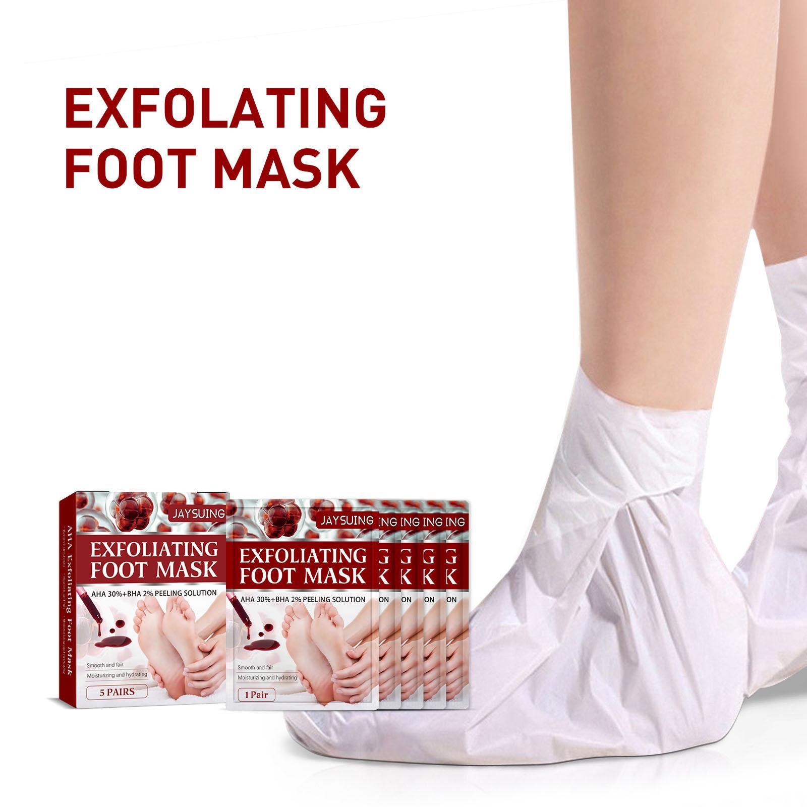 

Отшелушивающая маска-носок для ног Отшелушивающий скраб для ног Маска Удаляет омертвевшую кожу Увлажняющий педикюр Патч для ног против трещин Спа 5 шт. 5Pair