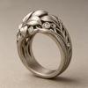 New vintage French brushed braided pattern ring niche design exquisite high-end finger