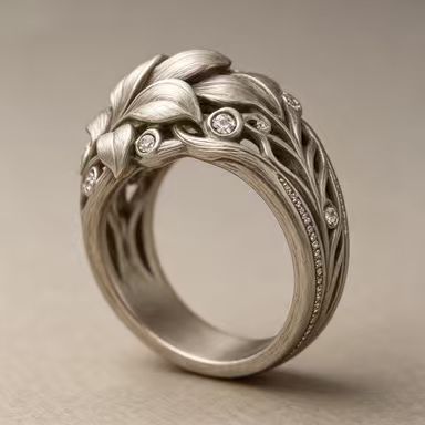 New vintage French brushed braided pattern ring niche design exquisite high-end finger
