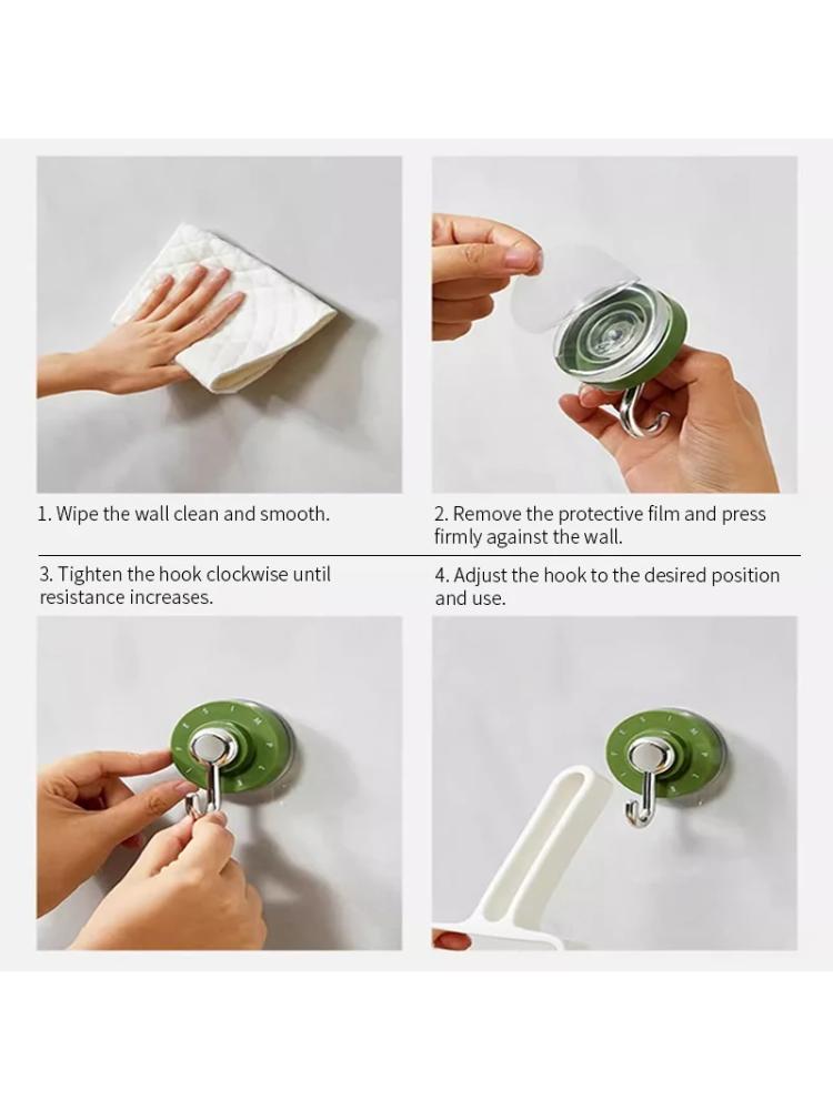 Swivel Suction Cup Bathroom Hook Markless Punch-Free Wall-Mounted Heavy-Duty Bathroom Kitchen and Furniture Storage