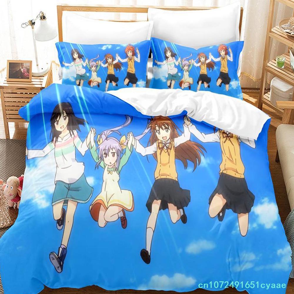 Non Non Biyori Bedding Set Single Twin Full Queen King Size Bed Set Adult Kid Bedroom Duvetcover Sets Anime Parure De Lit Bed