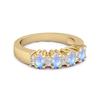 Moonstone Oval Half Eternity Ring - 925 Sterling Silver Gold Vermeil