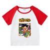 Kids' Summer Color Block Sports Set: Short Sleeve T-shirt & Hot Pants for Boys & Girls