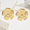European and American retro cold wind metal exaggerated flower flower stud earrings fashionable and popular simple and versatile earrings