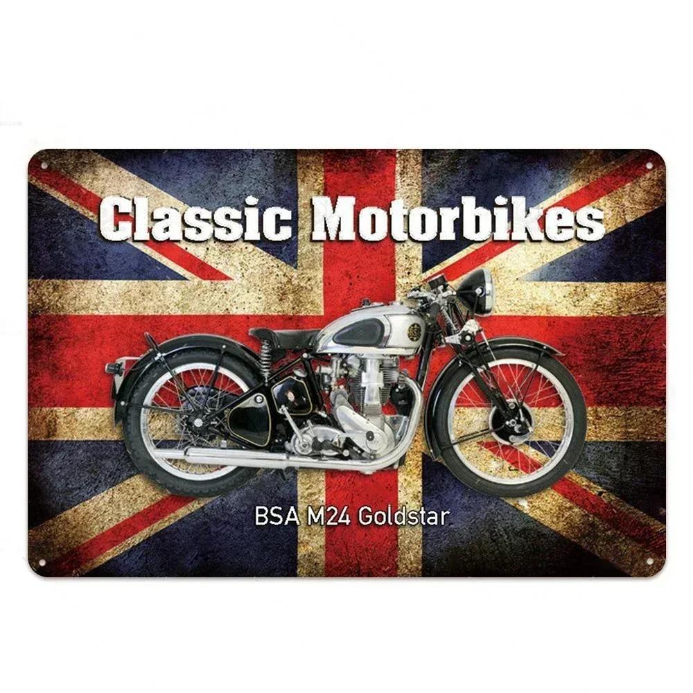 Signs Vintage Shabby Metal Tin Sign Motorcycle Rider Poster Art Tinplate Plaques Garage Motor Club Decor Painting Art Wall Plate