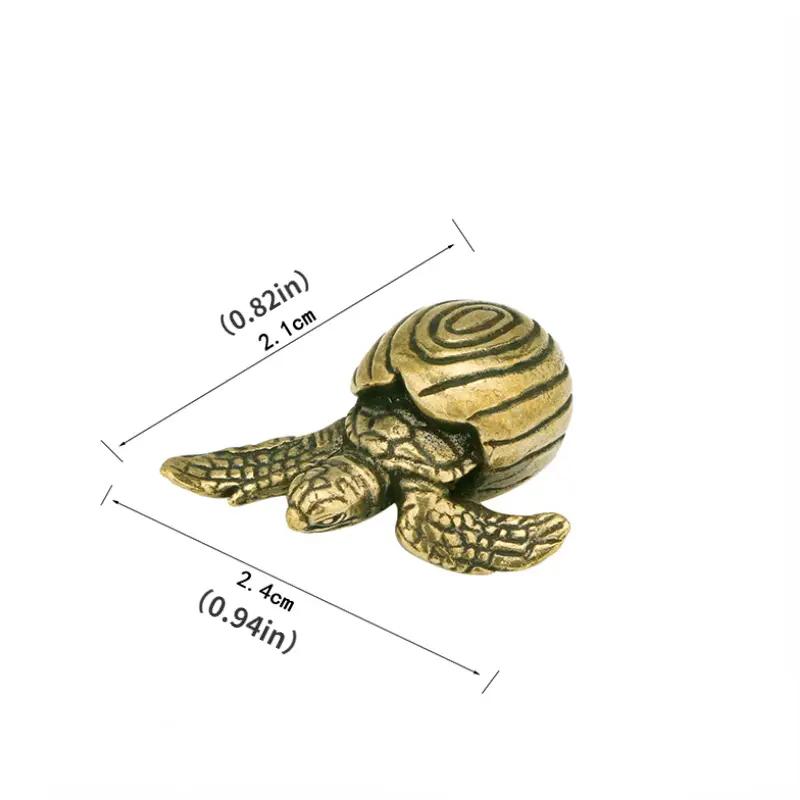 Charming Antique Brass Turtle Figurine - Cute Sea Turtle Tea Pet for Home & Office Decor, Perfect Gift Idea