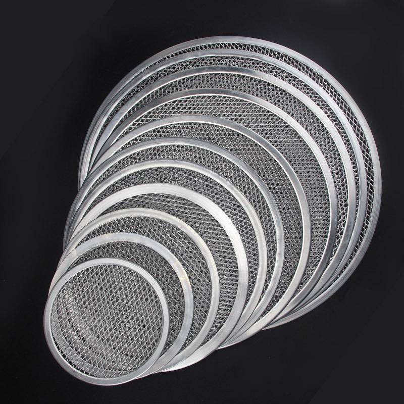 10-12 Inch Metal Net Non Stick Pizza Screen Pan Baking Tray New Seamless Aluminum Metal Net Bakeware Kitchen Tools Pizza