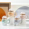 Creative Ice Cream Ceramic Cup Cone Mug with Lid High Value Water Cup Household Cup Event Gift