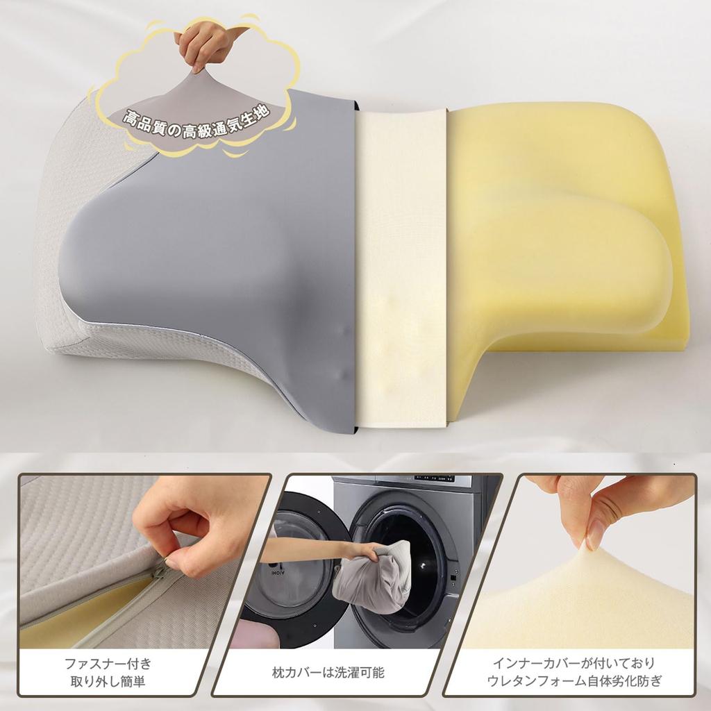 Memory Foam Pillow, Neck Pain Relief, Comfortable Sleep Pillow, Side Sleeper or Back Sleeper Support, Adjustable Height, Low Height, ZZ