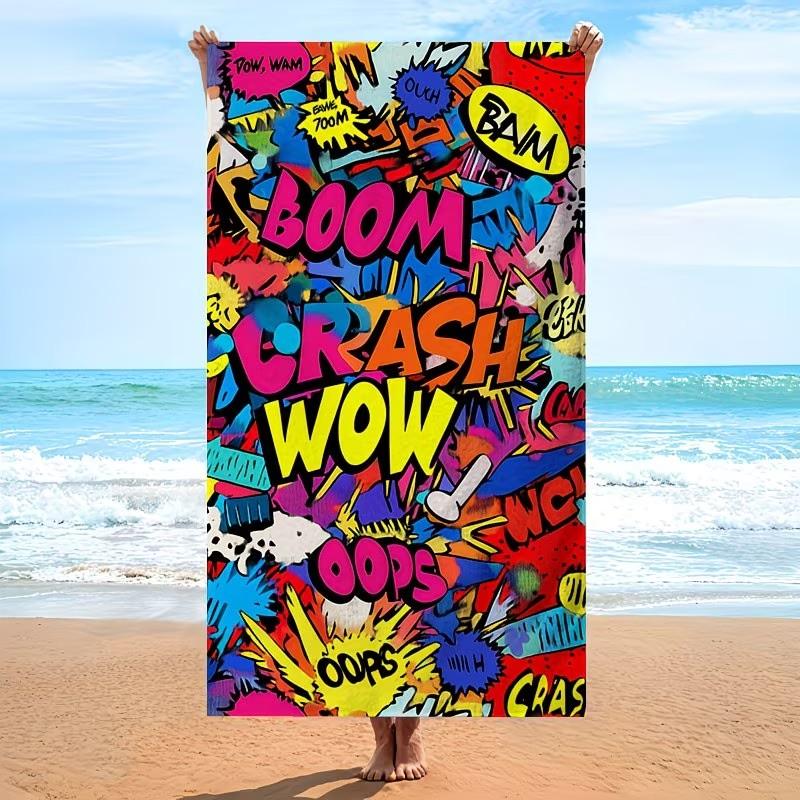 Jmg Household Supplies Comic Pop Art Microfiber Beach Towel Graffiti Bath Towel Quick Dry Sand Free Swimming Blanket For Travel Seaside Pool Gym