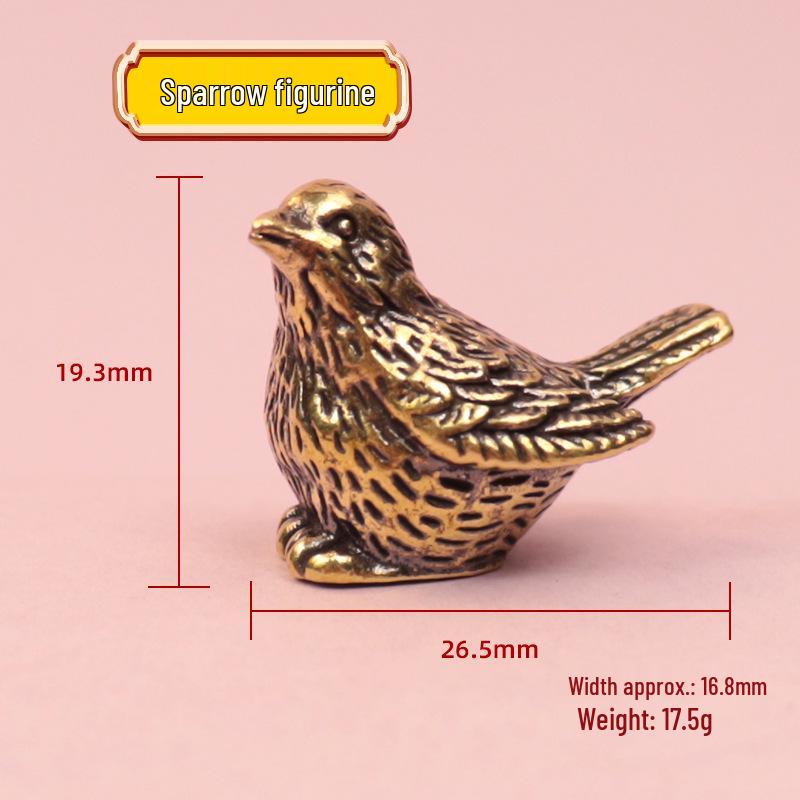 

Латунный Воробей Ручной Работы Микроландшафтное Украшение - Маленький Подарок на Середину Осени