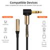 1m Cable 3.5mm Jack AUX Audio Male To Female Extension Cable 90 Degree Right Angle Auxiliary Speaker Cable for PC HeadphoneGood Product