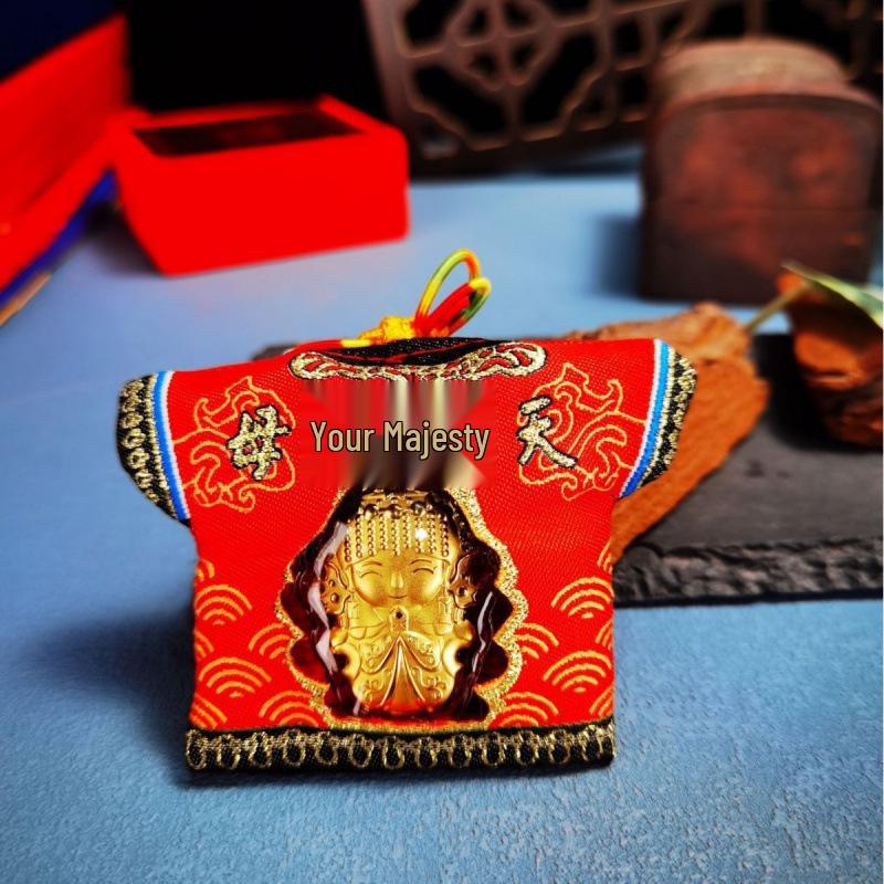 999 Pure Gold Cartoon Mazu Car Hanging Amulet - Blessing Souvenir