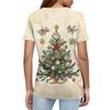 Women's Fashionable Casual Short Sleeve Christmas Print Round Neck Pullover Top