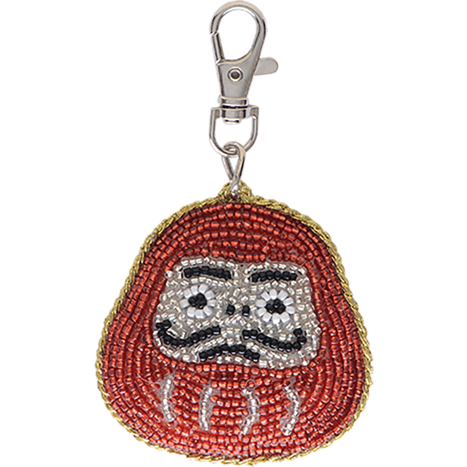 

AND PACKABLE Beaded Key Handmade x 69419 Ring, Style, Daruma, Red, Approx. 6.3 6.1cm,