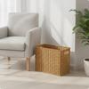 Storage Box with Lid Decorative Faux Rattan Basket Natural for Closet