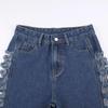 Distressed Sexy Hot Girl Street Trendsetter Slim Ripped Washed Denim Pants for Women