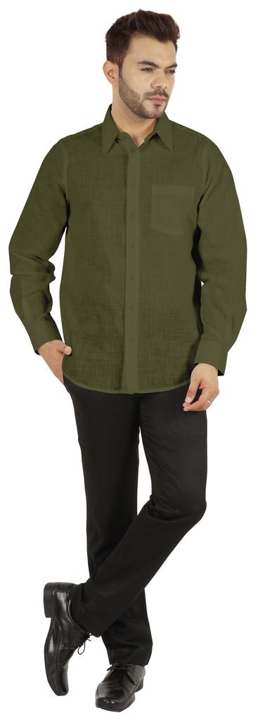 Bestman Solid Shirt For Mens Long Sleeves With Cuff Patch Pocket Shirt Cotton Office