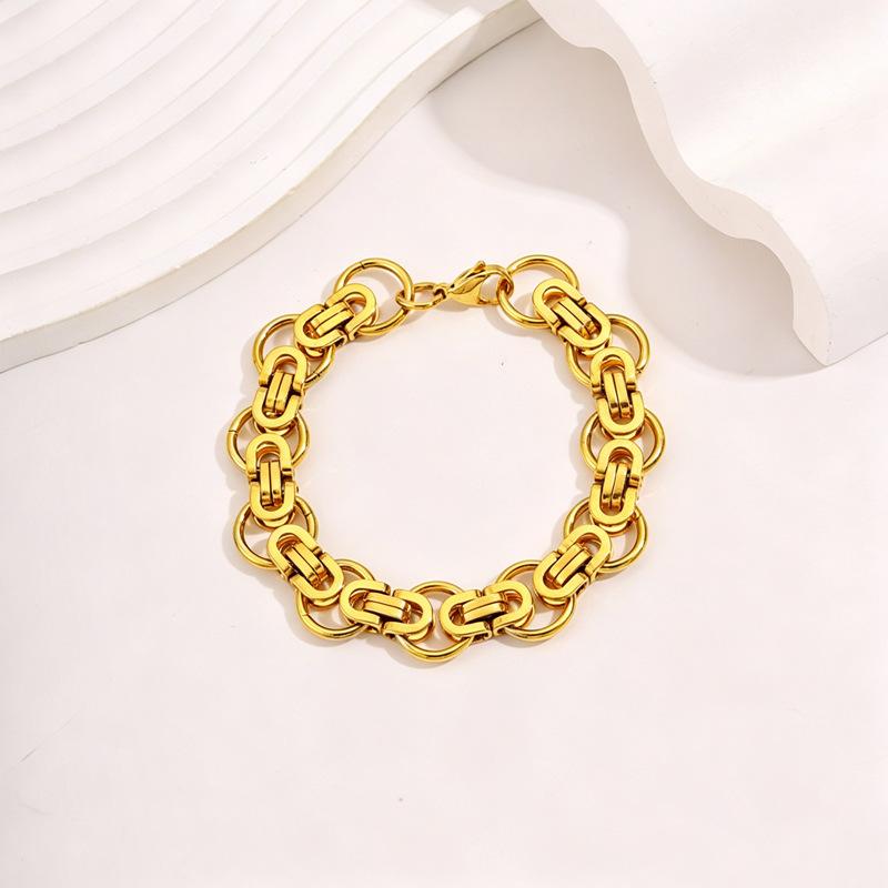 European and American light luxury high-end gold bracelet girls fashion trend high value titanium steel bracelet does not fade jewelry