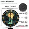 25x25cm Wood Wall Clock with a Funny or Punny Phrase for a Kitchen