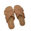 Retro woven flat-bottomed cool slippers for women's outer wear 2025 spring and summer new summer seaside beach sandals for women