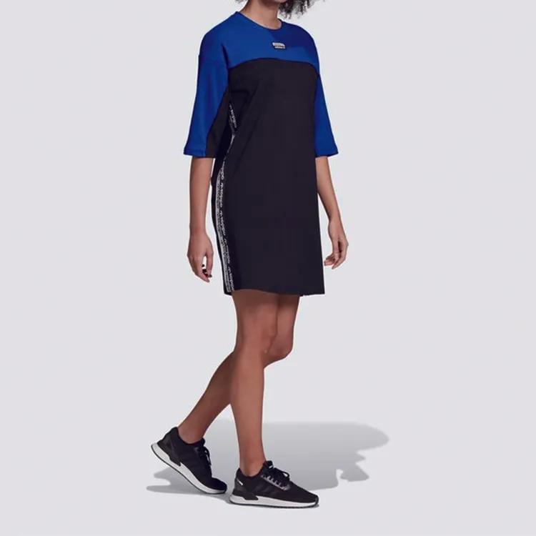 Adidas Originals Short Sleeved Dress Women's Collegiate Blue (Unisex) Short-Sleeved Dresses FL0035