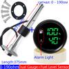 0-190Ohm Fuel Level Gauge+Water Temperature Meter with Alarm Digital 52MM Dual Gauge Oil Tank Float Sensor 100~600MM Car Custom