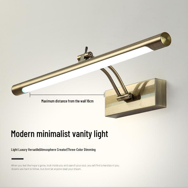 Minimalist LED Anti-fog Vanity Light for Bathroom & Makeup Mirror, Drill-free Installation