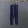 Women's Winter Cotton Linen Patchwork Trousers - Thick, Quilted, & Slimming Ramie Casual Pants