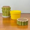 Cactus Knife Block Bamboo Storage Rack Compact Slim Profile Kitchen Knife Holder Cactus-Style Organizer Easy to Clean Stable Weighted Base Kitchen