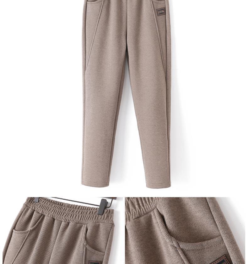 Mom's Thick Fleece Wool Pants for Winter & Middle-Aged Comfort
