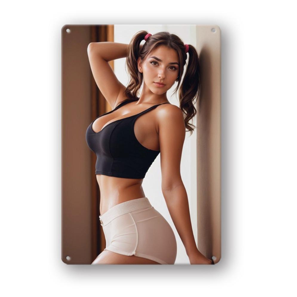 

Vintage Tin Sign Wall Decor Pin Up Girl Retro Metal Poster for Bar Man Cave Home Bedroom Decor 20x30cm（7.8x11.8inch）