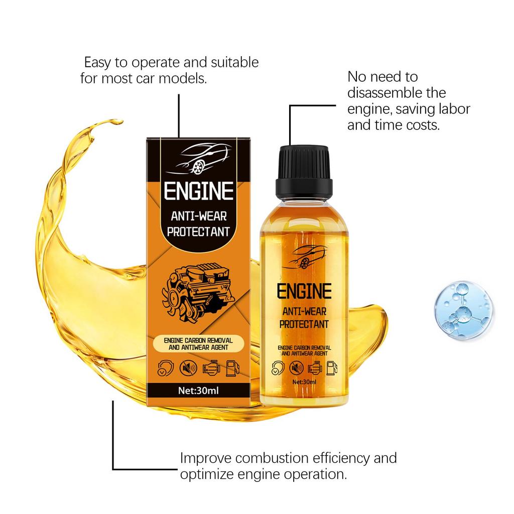 RAYHONG Engine Anti-Wear Protector, 30ml, Cleans and Rust-proofs, Restores Power Performance, Reduces Noise, Engine Maintenance for Cars