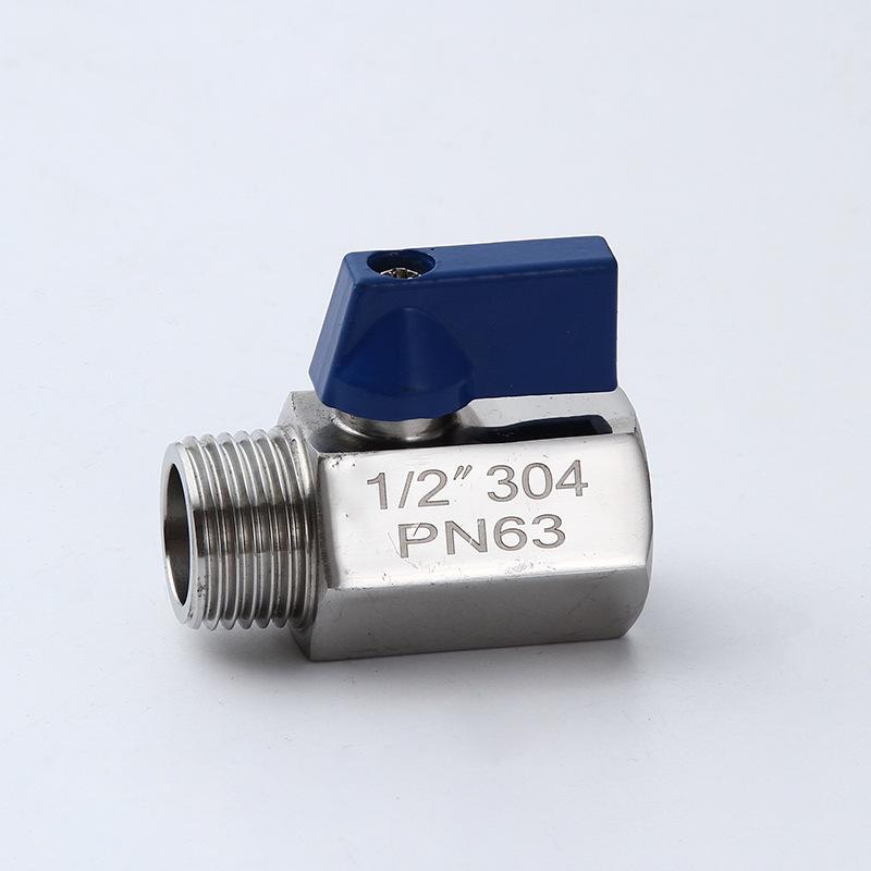 304 Stainless Steel Mini Manual Ball Valve with Male & Double Female Threads