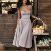 Summer women's clothing elegant casual fresh European and American sexy waist suspender dress