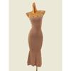 Bajia Style Maze Square Collar Slim Fit Sheath Long Dress Summer Pure Desire Slimming Sexy Knitted Dress