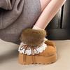 Winter Chunky Plateau Damen Pelzfutter Schneestiefel Warm halten Dicke Sohle Warme Baumwolle Kurze Stiefel Schuhe Zapatos Mujer