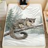 1PC Nature Wall Print Print FlAannel Blanket, High Quality Comfortable for All Seasons, Home Decor, Warmth and Comfort