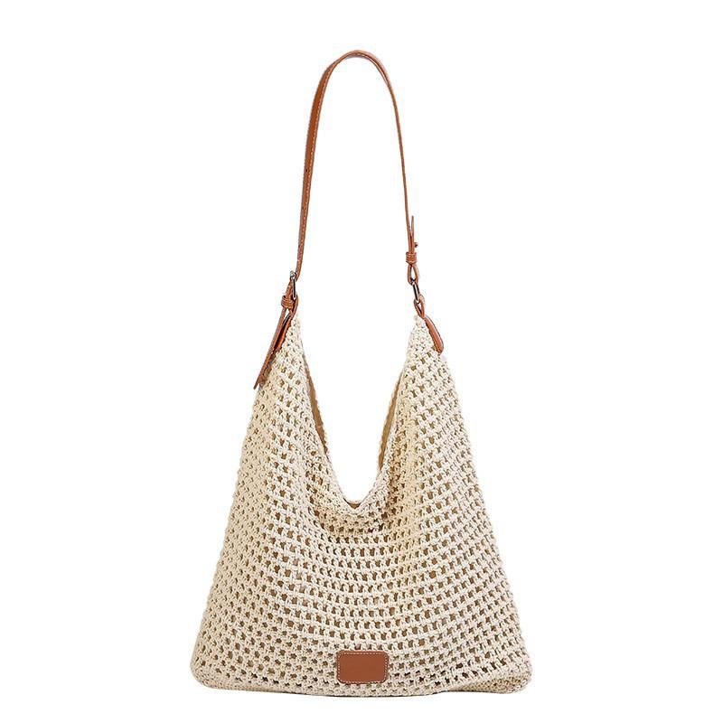 Holiday Travel Hollow Woven Women s Bag Seaside Vacation Beach One-shoulder Tote 2026 Trendy покинуть белый