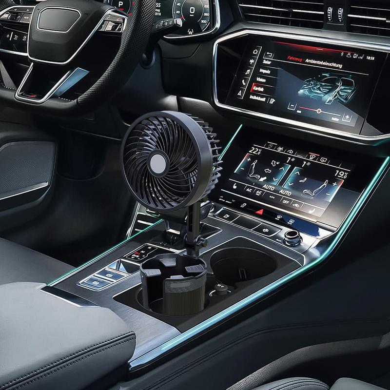 Ventilátor do auta s držákem na nápoje Chladicí ventilátor s držákem na nápoje 6 palcový držák na nápoje Přenosný ventilátor Chladicí ventilátor Automobilový ventilátor pro