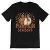 Pumpkin Season Leopard Bow Fall Autumn Retro T-shirt For Men Women