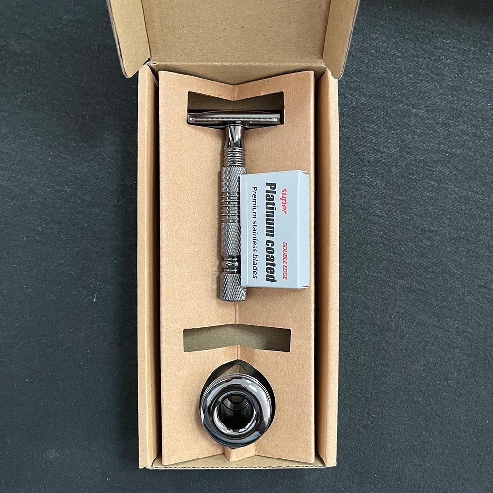 Pure Copper Handle Double-Sided Old-Fashioned Manual Razor for Men