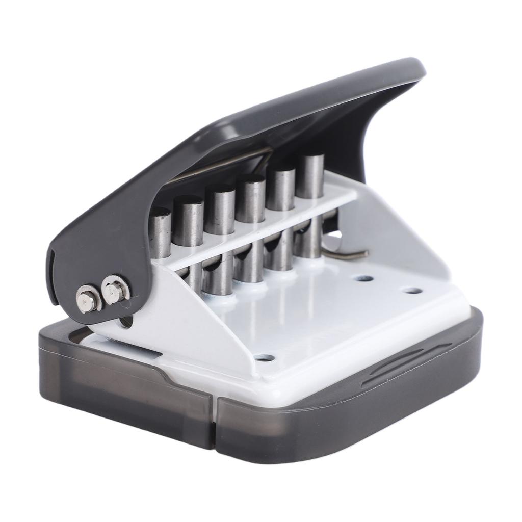 6 Hole Punch 5.5mm Hole Diameter 6mm Feed Depth Loose Leaf Paper Puncher for   B5   Notebook Journal Gray