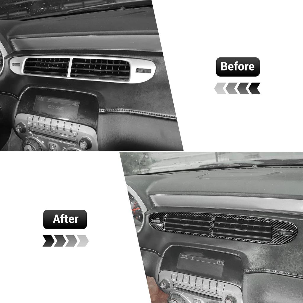 DashBoard Air Conditioner Outlet Vent Panel Cover Fit for 2010-2015 Chevy Camaro(Carbon Fiber)