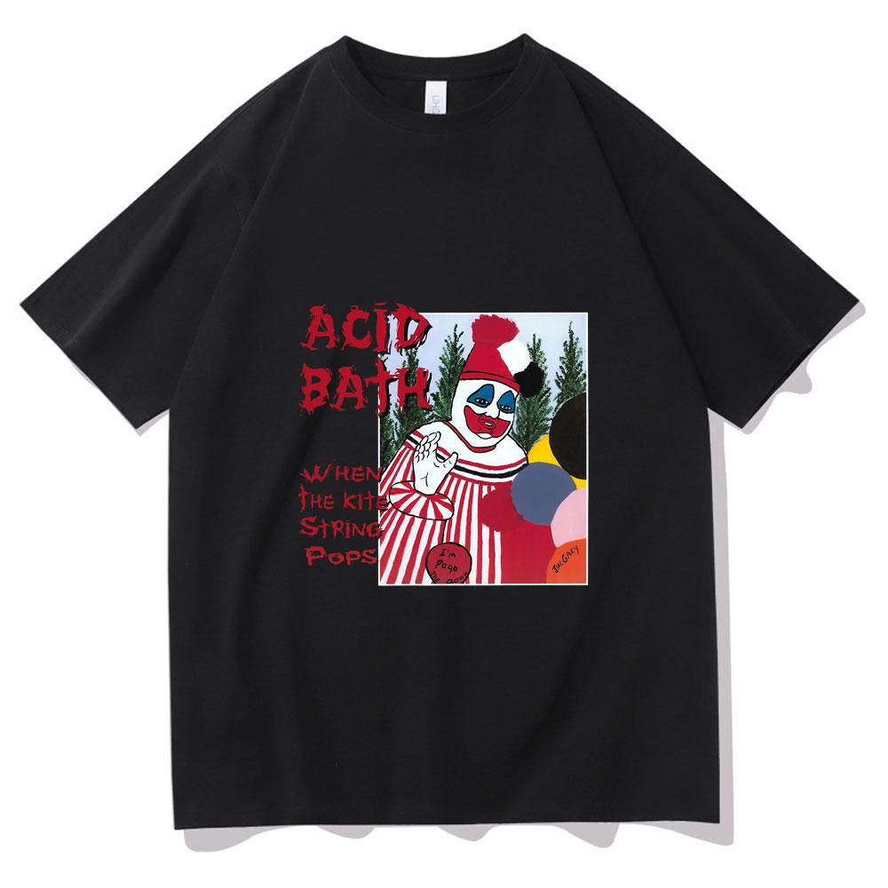 Acid Bath Printed Tshirt Psychic TV Coil Sludge Metal Tshirt Mens Summer Loose Cotton Casual Tshirt Short Sleeve S