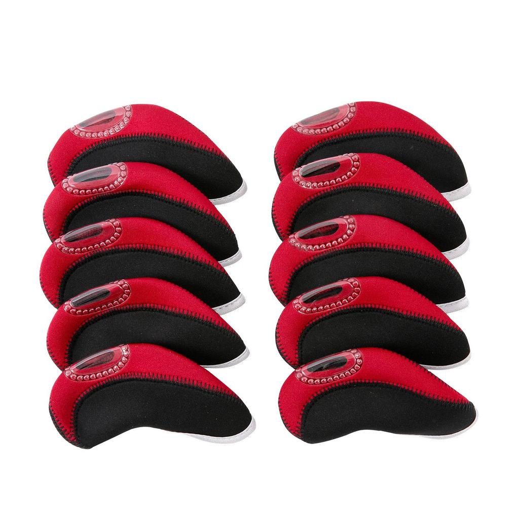 10x Waterproof Golf Iron Headcovers Golf Club Head Cover Viewable Window