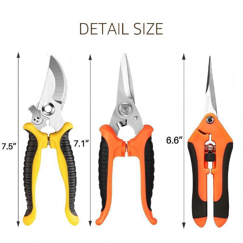 Customized Stainless Steel Pruning and Grapes Shear Set - Includes Garden Tools and Fruit Picking Scissors.